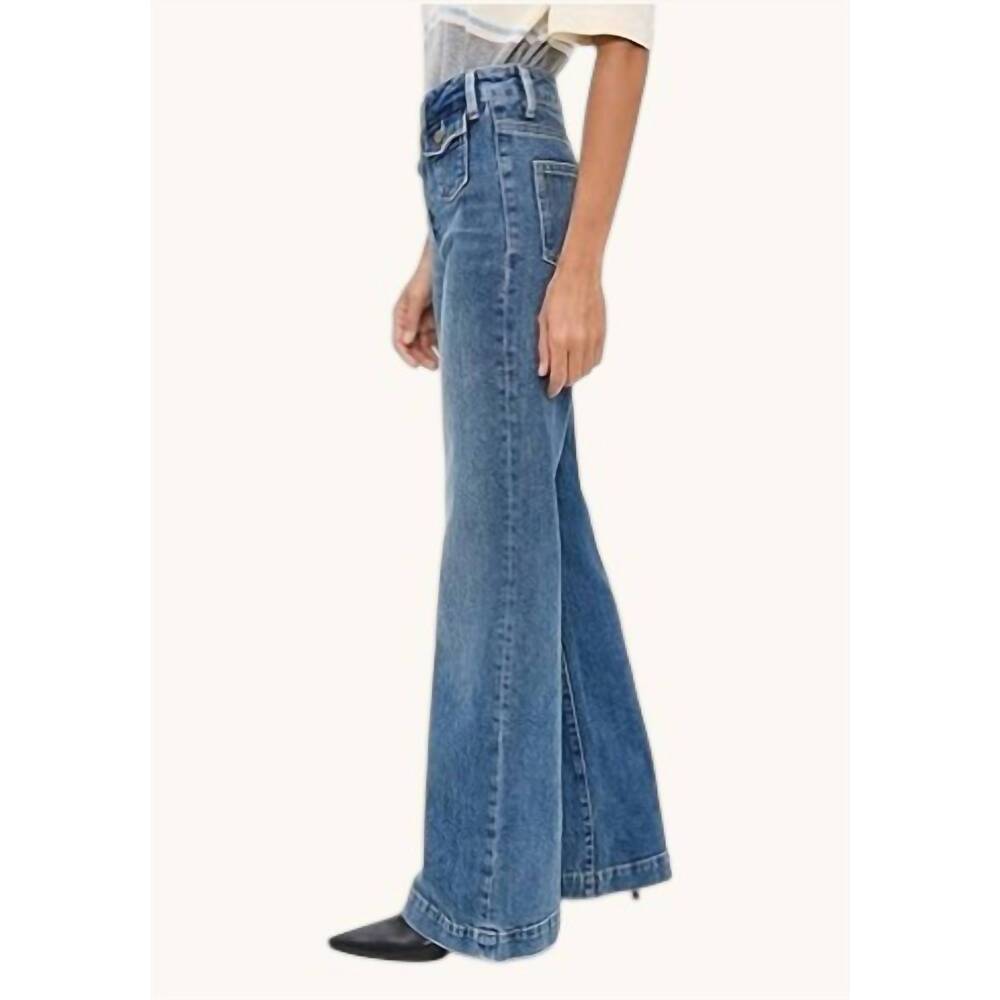 NEW PAIGE leenah high rise wide leg denim jeans in coventry - Picture 4 of 4